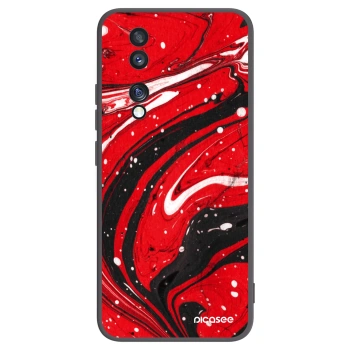 Picasee silikonski črni ovitek za Honor 70 - Red black