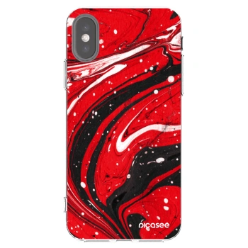 Picasee silikonski prozorni ovitek za Apple iPhone X/XS - Red black