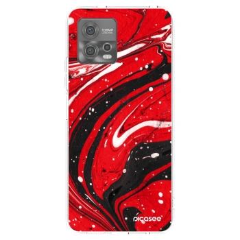 Picasee silikonski prozorni ovitek za Motorola Moto G72 - Red black
