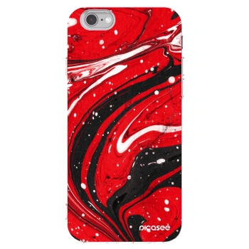 Picasee silikonski prozorni ovitek za Apple iPhone 6/6S - Red black