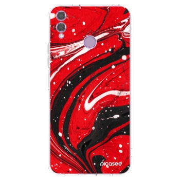Picasee silikonski prozorni ovitek za Honor 8X - Red black