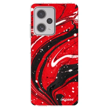 Picasee silikonski prozorni ovitek za Xiaomi Redmi Note 12 Pro+ 5G - Red black