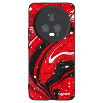 Picasee silikonski črni ovitek za Honor Magic5 Pro - Red black