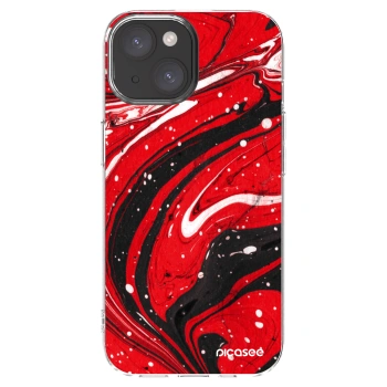 Picasee silikonski prozorni ovitek za Apple iPhone 15 - Red black