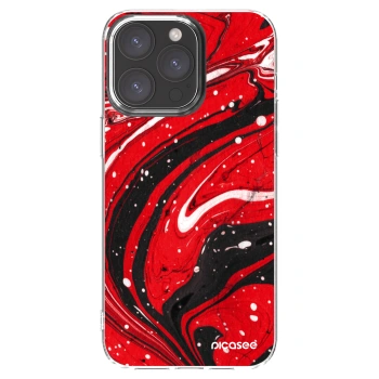 Picasee silikonski prozorni ovitek za Apple iPhone 15 Pro Max - Red black
