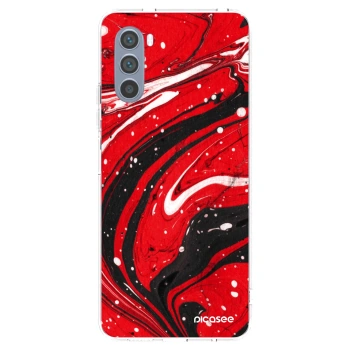 Picasee silikonski prozorni ovitek za Motorola Moto G62 - Red black