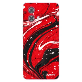 Picasee silikonski prozorni ovitek za Motorola Moto G84 5G - Red black