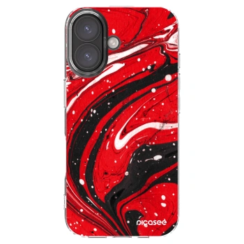 Picasee silikonski prozorni ovitek za Apple iPhone 16 - Red black