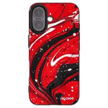 Picasee silikonski črni ovitek za Apple iPhone 16 - Red black