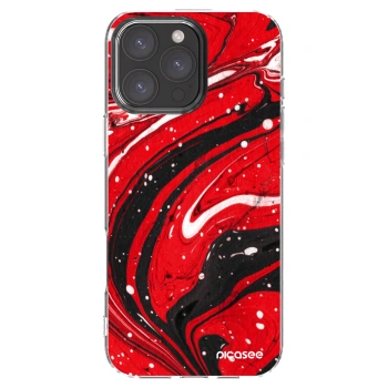 Picasee silikonski prozorni ovitek za Apple iPhone 16 Pro Max - Red black