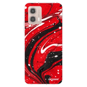 Picasee silikonski prozorni ovitek za Motorola Moto G53 5G - Red black