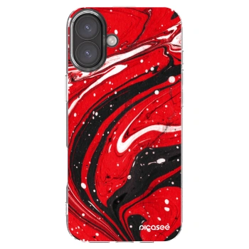 Picasee silikonski prozorni ovitek za Apple iPhone 16 Plus - Red black