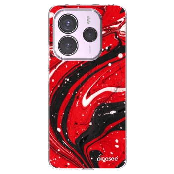 Picasee silikonski prozorni ovitek za Xiaomi Redmi Note 14 5G - Red black