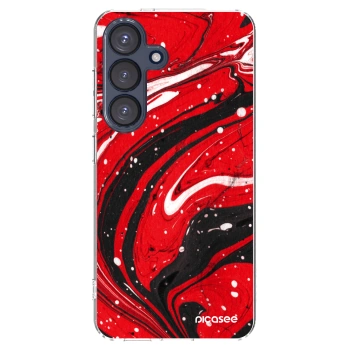 Picasee silikonski prozorni ovitek za Samsung Galaxy S25 5G - Red black