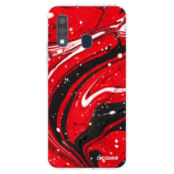 Picasee silikonski prozorni ovitek za Samsung Galaxy A40 A405F - Red black