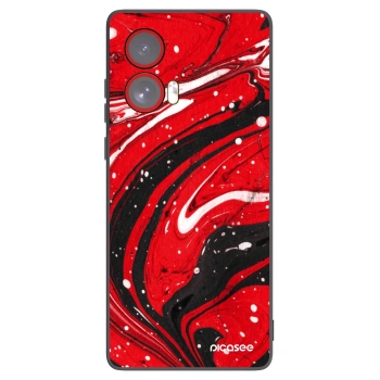 Picasee silikonski črni ovitek za Motorola Edge 50 Fusion - Red black