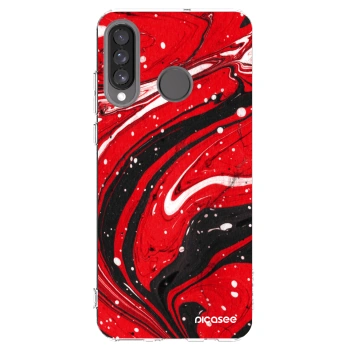 Picasee silikonski prozorni ovitek za Huawei P30 Lite - Red black