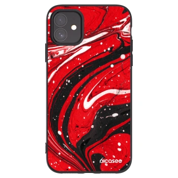 Picasee silikonski črni ovitek za Apple iPhone 11 - Red black