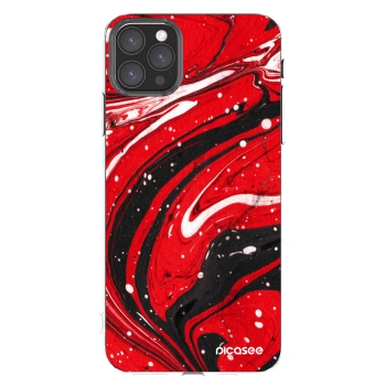 Picasee silikonski prozorni ovitek za Apple iPhone 11 Pro Max - Red black