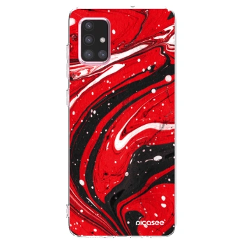 Picasee silikonski prozorni ovitek za Samsung Galaxy A71 A715F - Red black