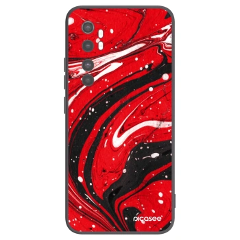 Picasee silikonski črni ovitek za Xiaomi Mi Note 10 Lite - Red black