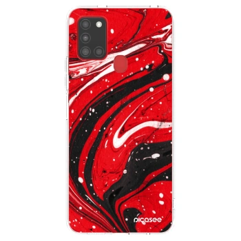 Picasee silikonski prozorni ovitek za Samsung Galaxy A21s - Red black