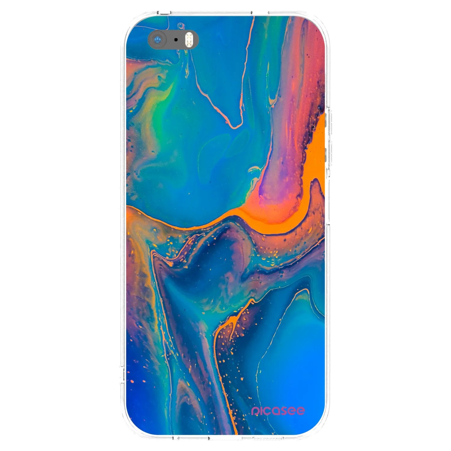 Picasee silikonski prozorni ovitek za Apple iPhone 5/5S/SE - Rainbow