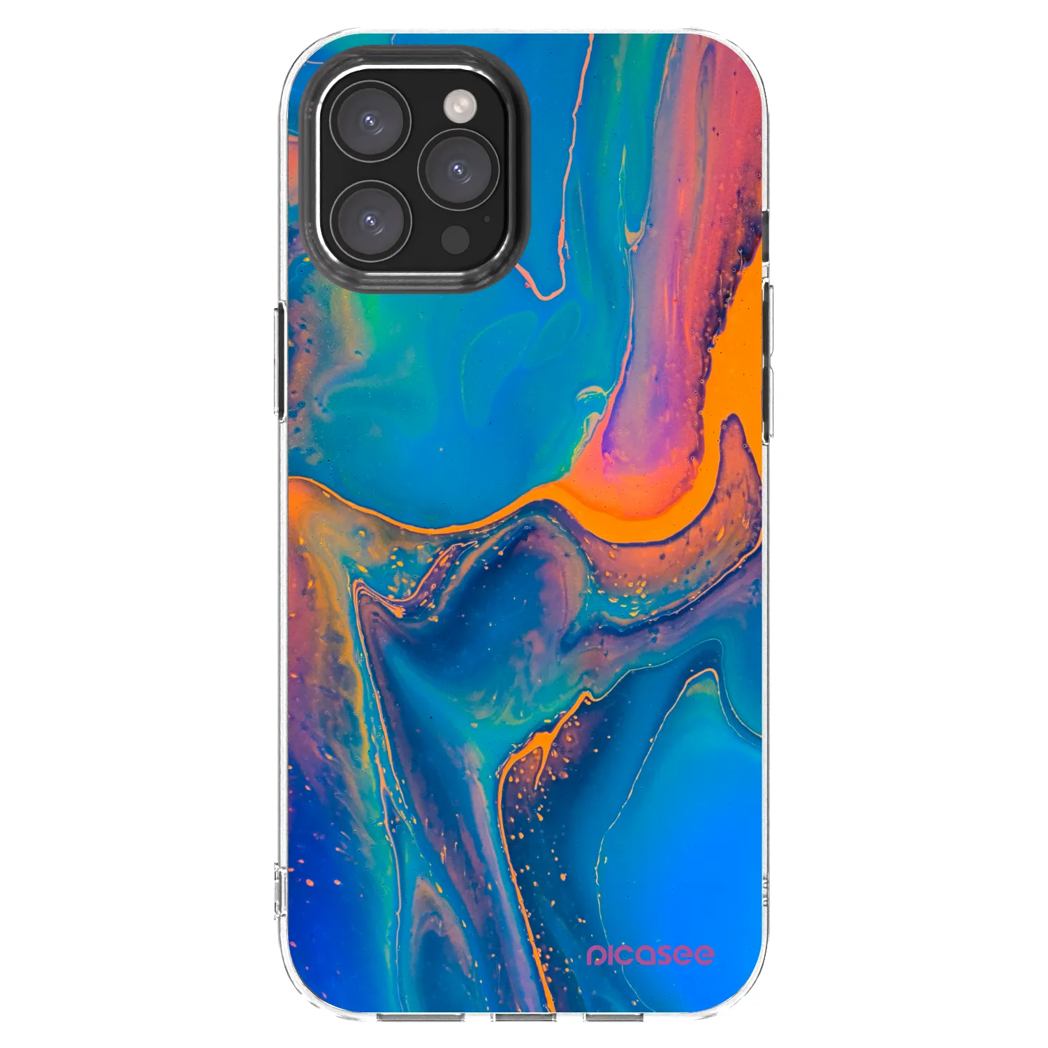 Picasee silikonski prozorni ovitek za Apple iPhone 12 Pro Max - Rainbow