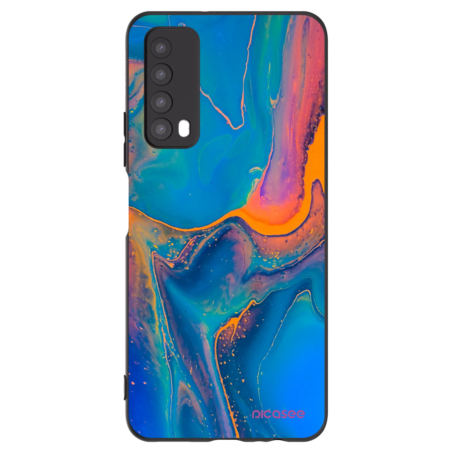 Picasee silikonski črni ovitek za Huawei P Smart 2021 - Rainbow