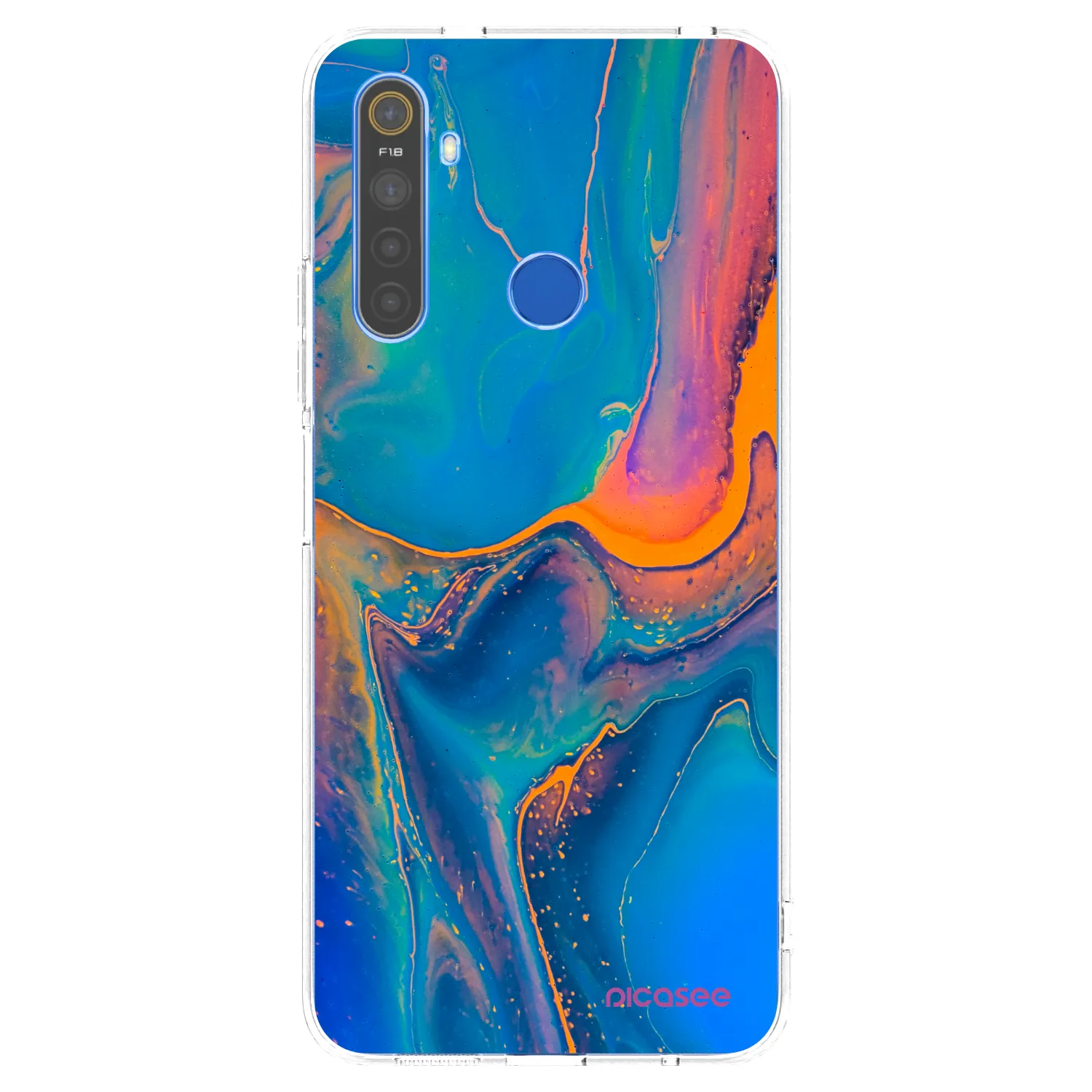 Picasee silikonski prozorni ovitek za Realme 5 - Rainbow