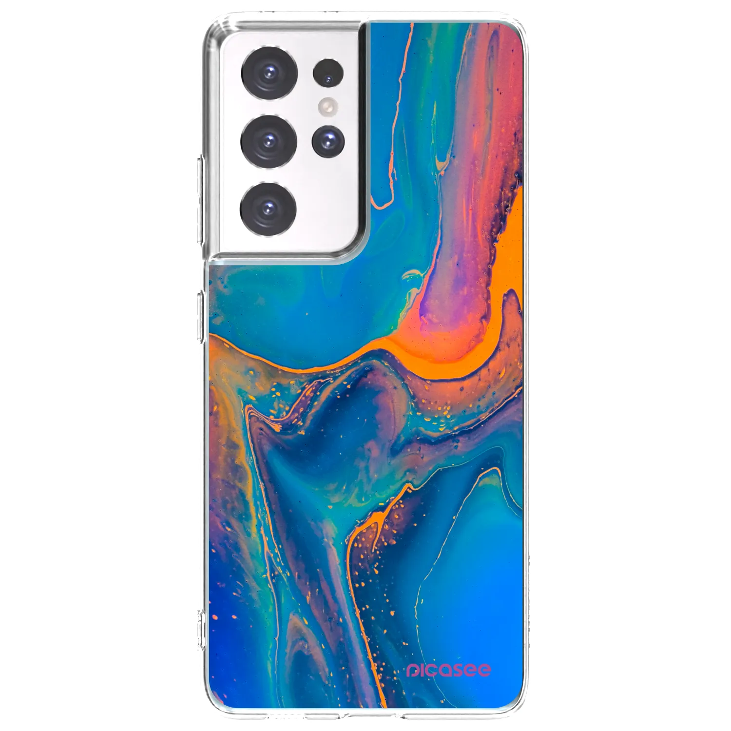 Picasee silikonski prozorni ovitek za Samsung Galaxy S21 Ultra 5G G998B - Rainbow