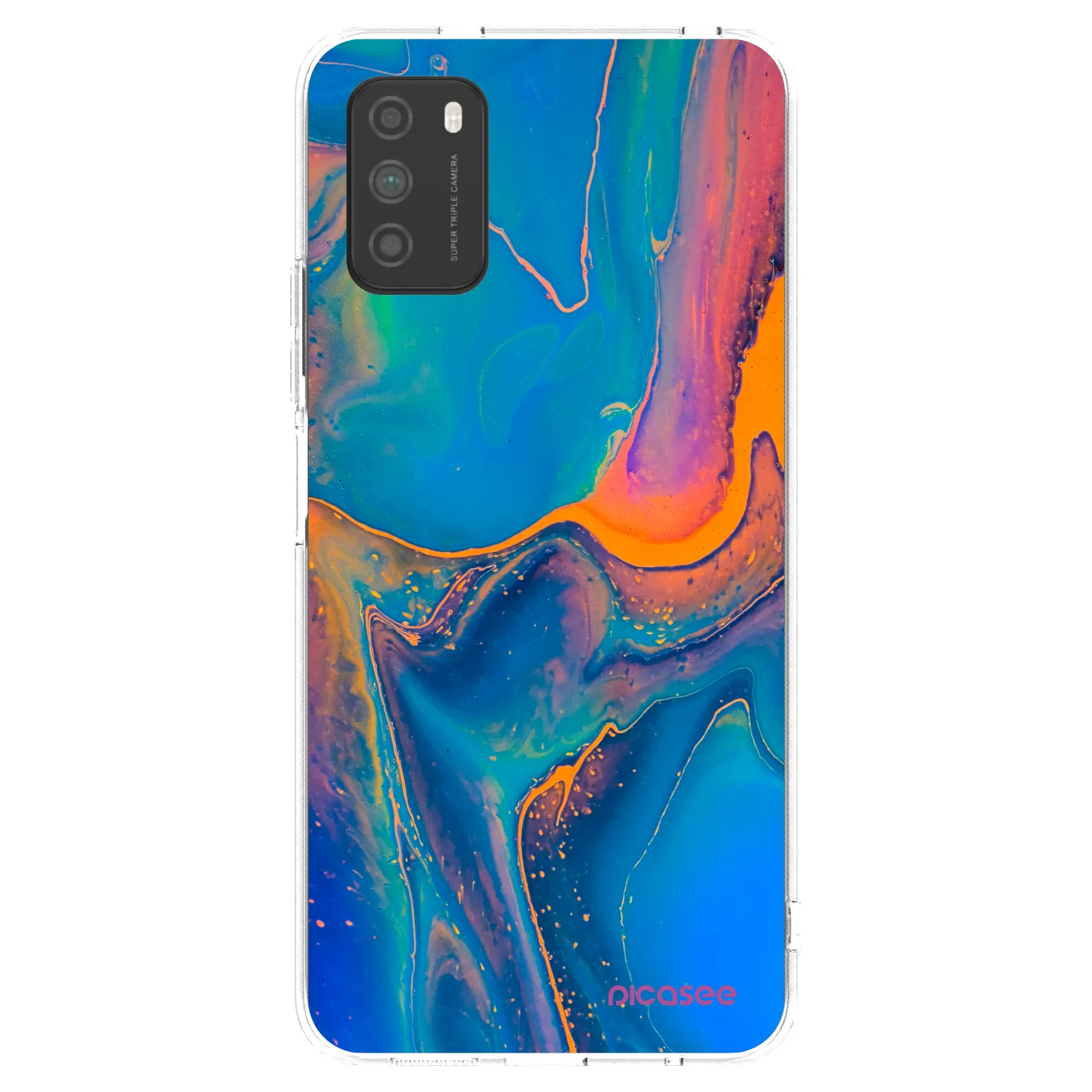 Picasee silikonski prozorni ovitek za Xiaomi Poco M3 - Rainbow