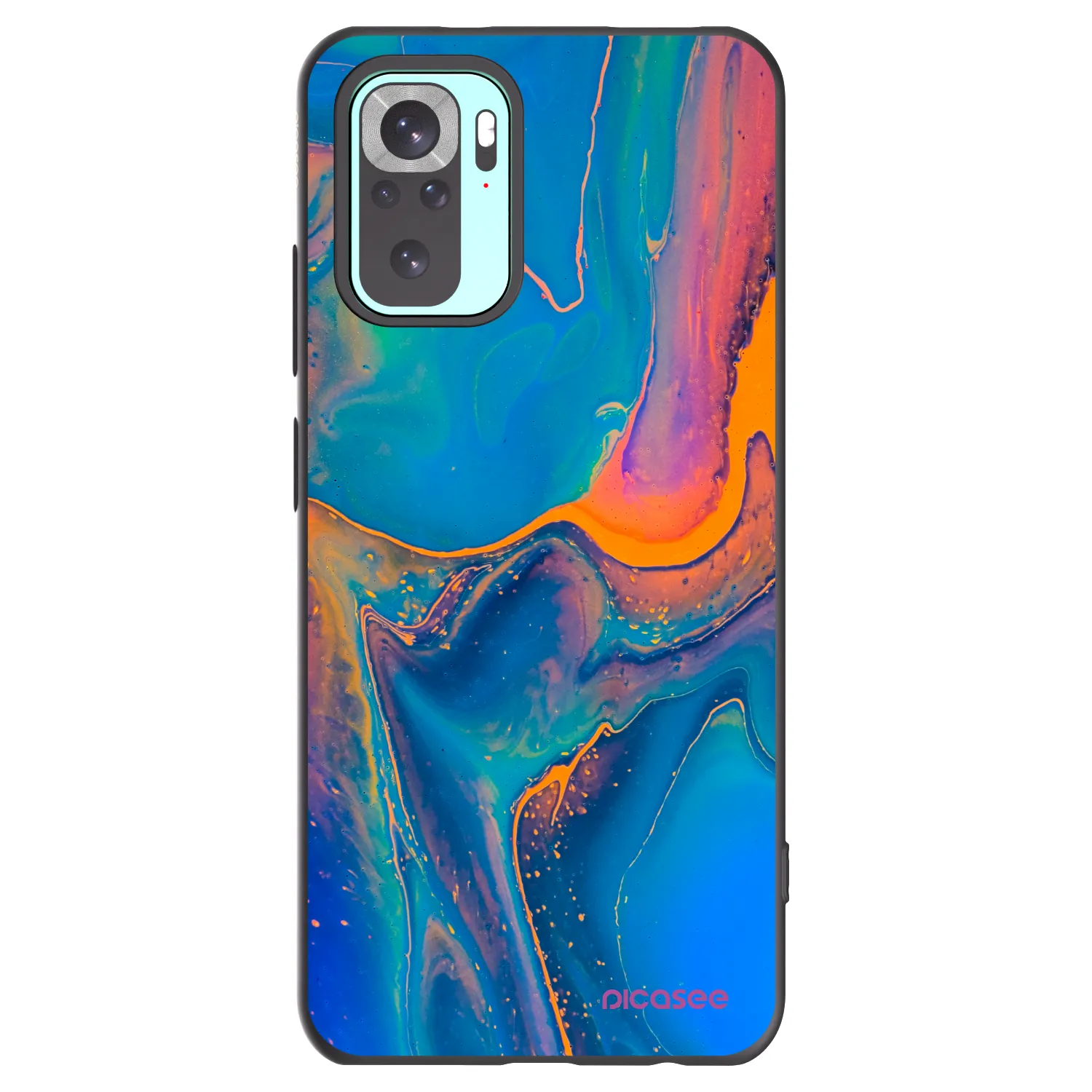 Picasee silikonski črni ovitek za Xiaomi Redmi Note 10 Pro - Rainbow
