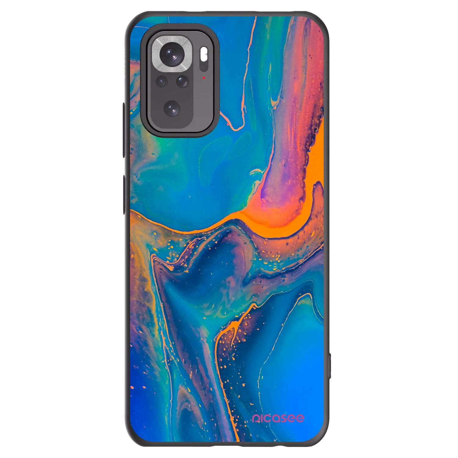 Picasee silikonski črni ovitek za Xiaomi Redmi Note 10S - Rainbow