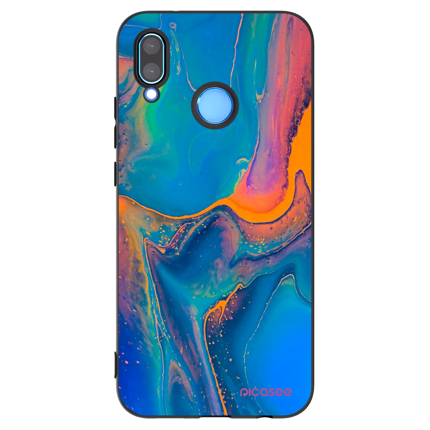 Picasee silikonski črni ovitek za Huawei P20 Lite - Rainbow