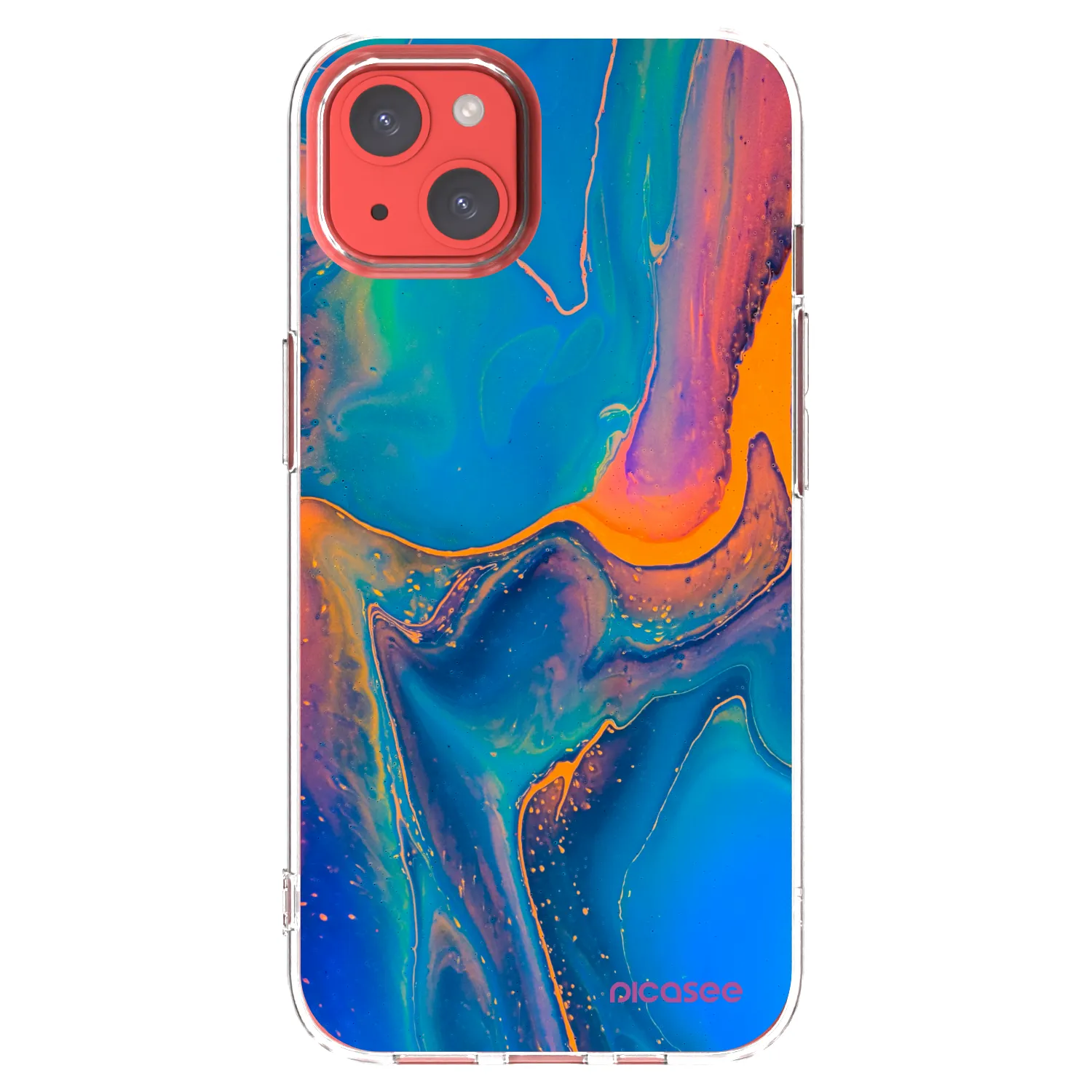 Picasee silikonski prozorni ovitek za Apple iPhone 13 - Rainbow