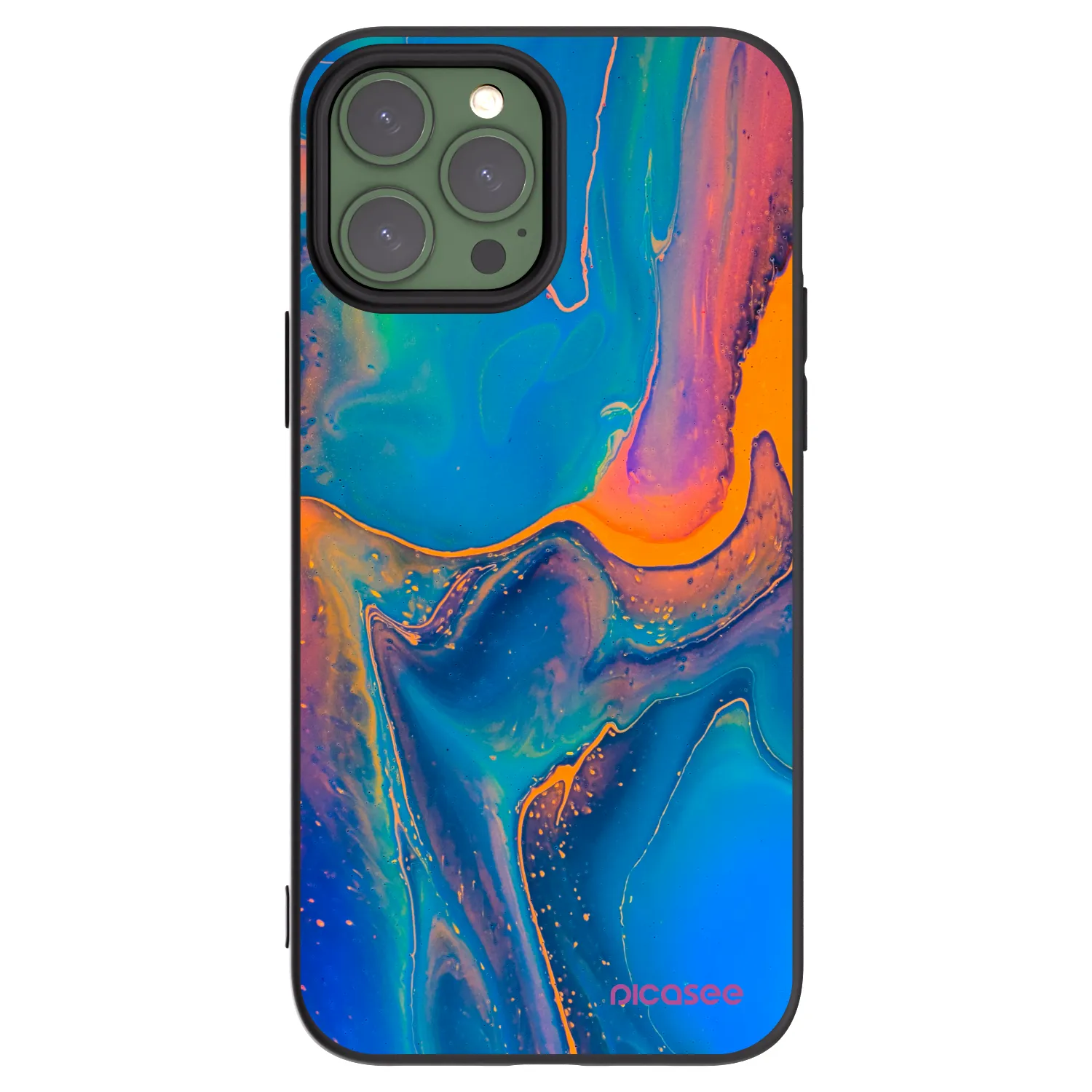 Picasee silikonski črni ovitek za Apple iPhone 13 Pro Max - Rainbow