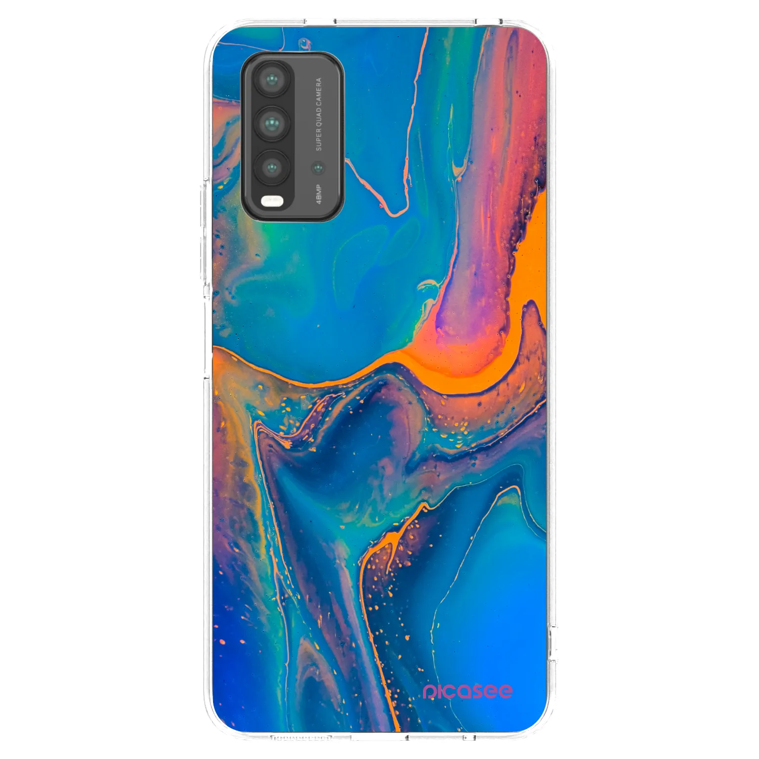 Picasee silikonski črni ovitek za Xiaomi Redmi 9T - Rainbow