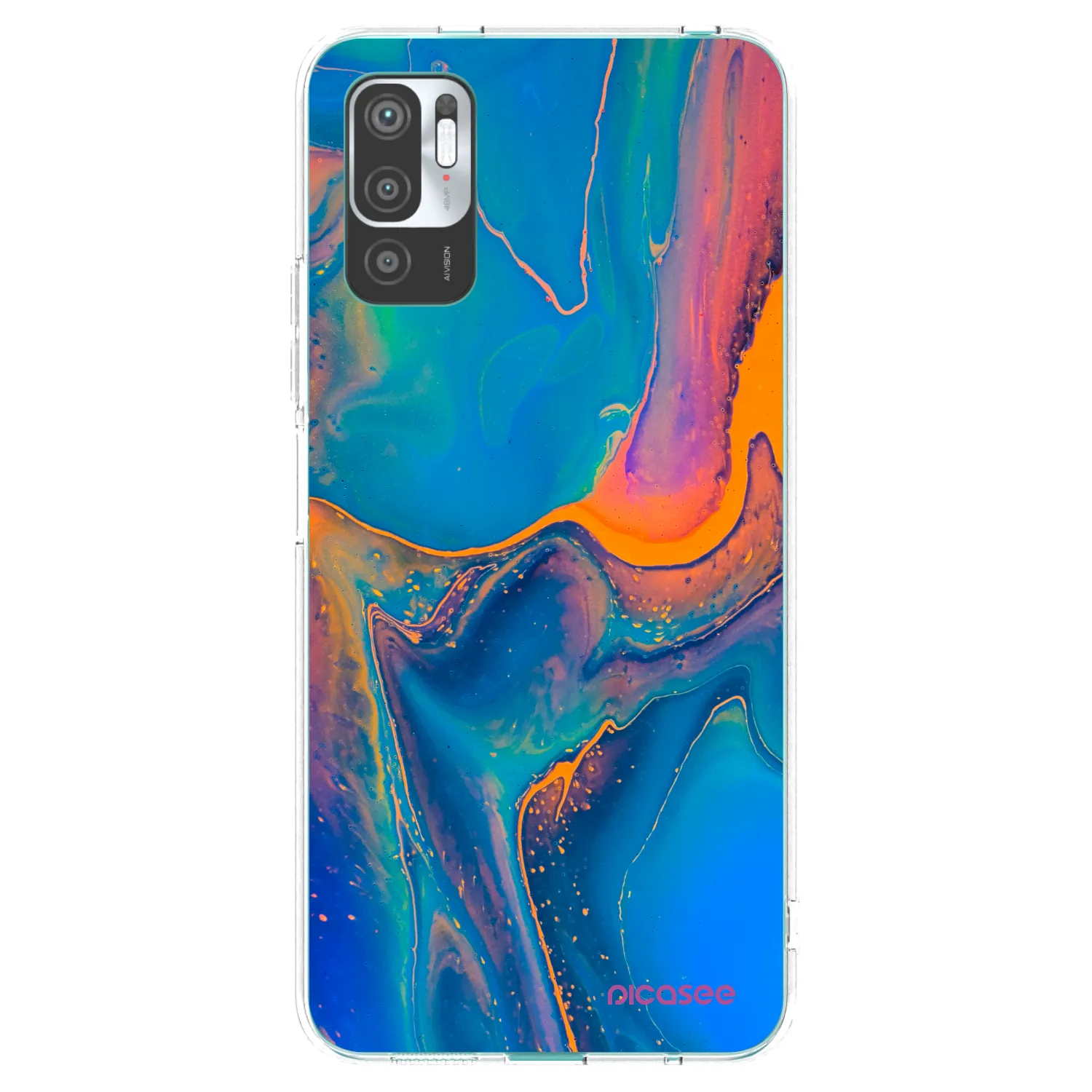 Picasee silikonski prozorni ovitek za Xiaomi Redmi Note 10 5G - Rainbow