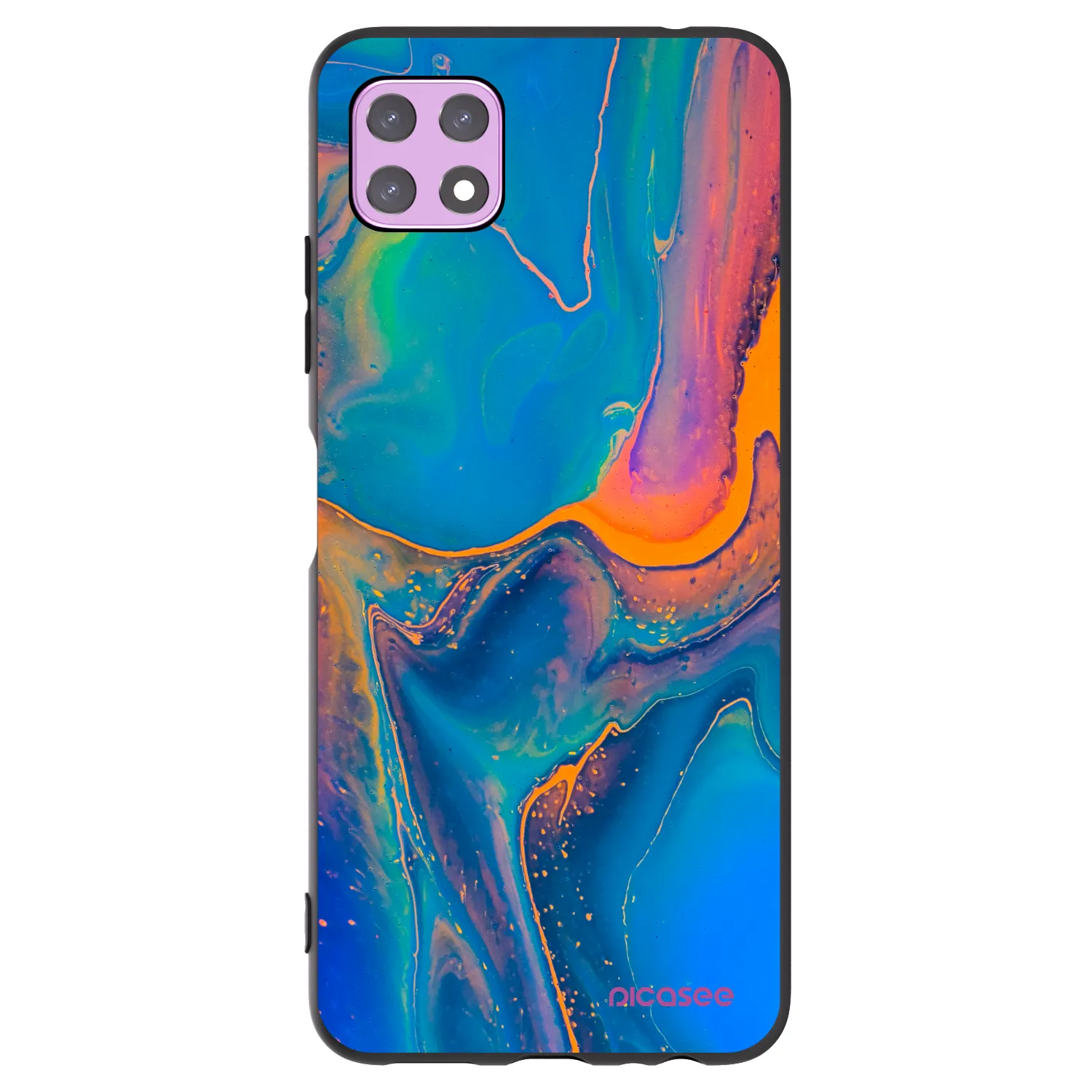 Picasee silikonski črni ovitek za Samsung Galaxy A22 A226B 5G - Rainbow