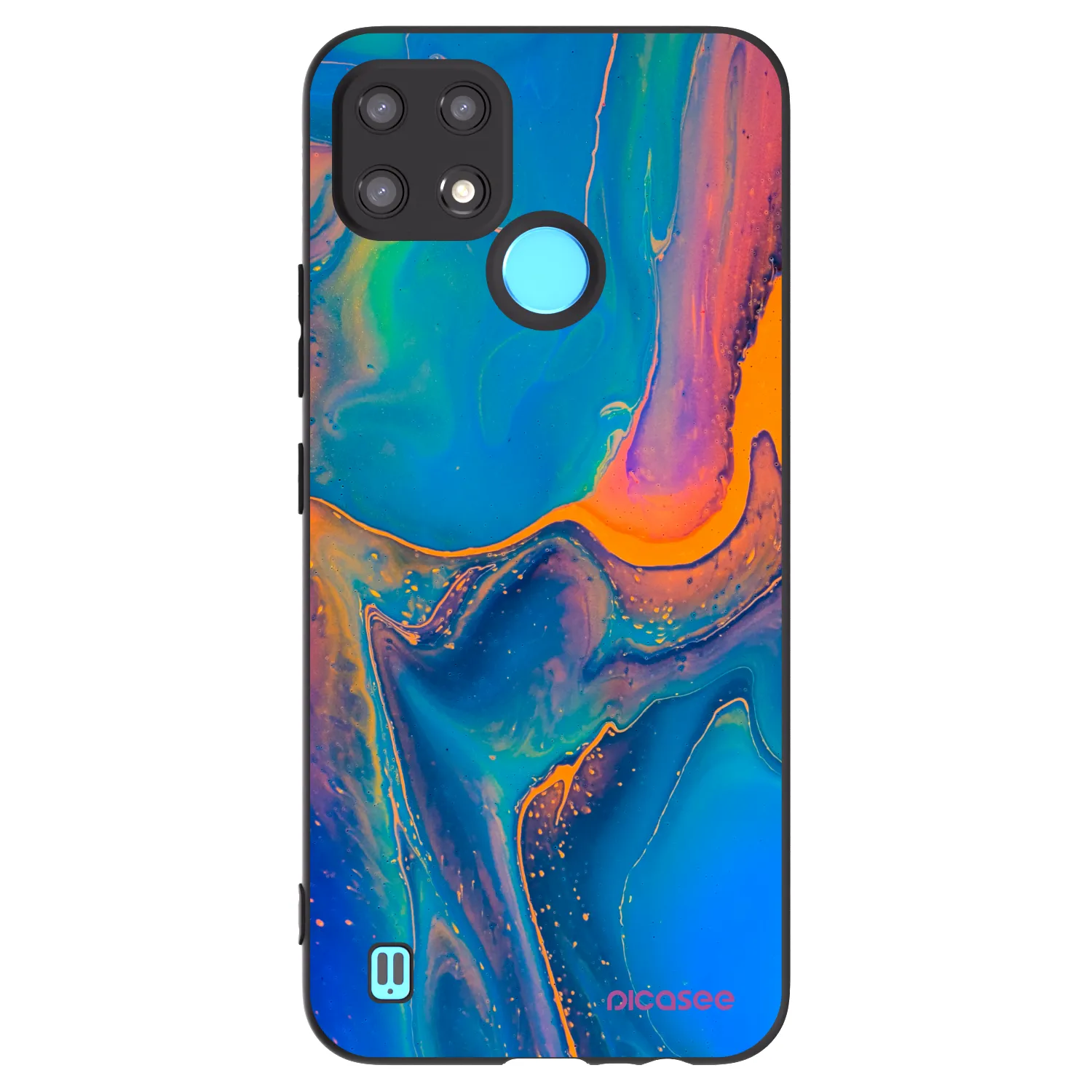 Picasee silikonski črni ovitek za Realme C21 - Rainbow