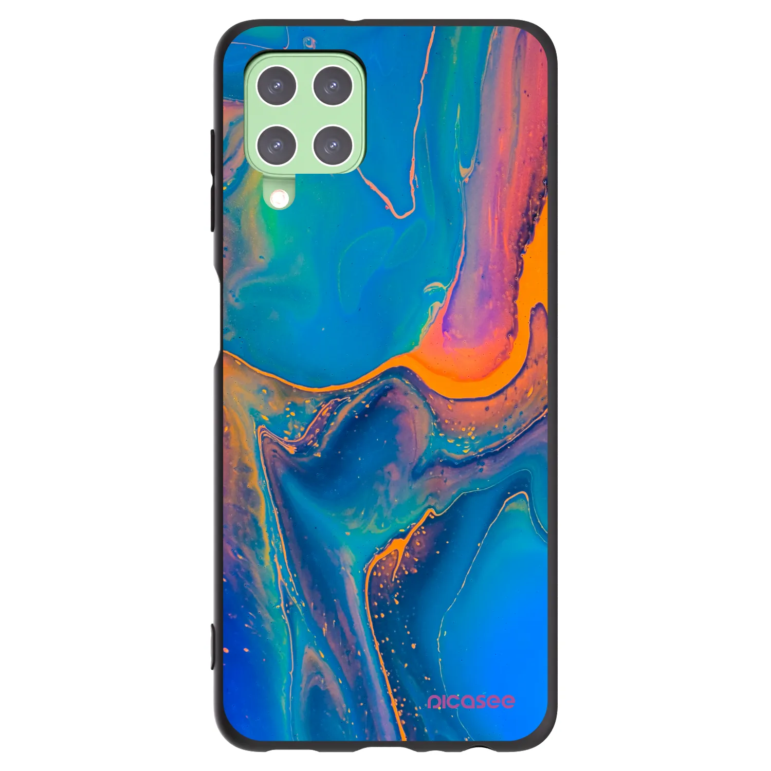 Picasee silikonski črni ovitek za Samsung Galaxy A22 A225F 4G - Rainbow
