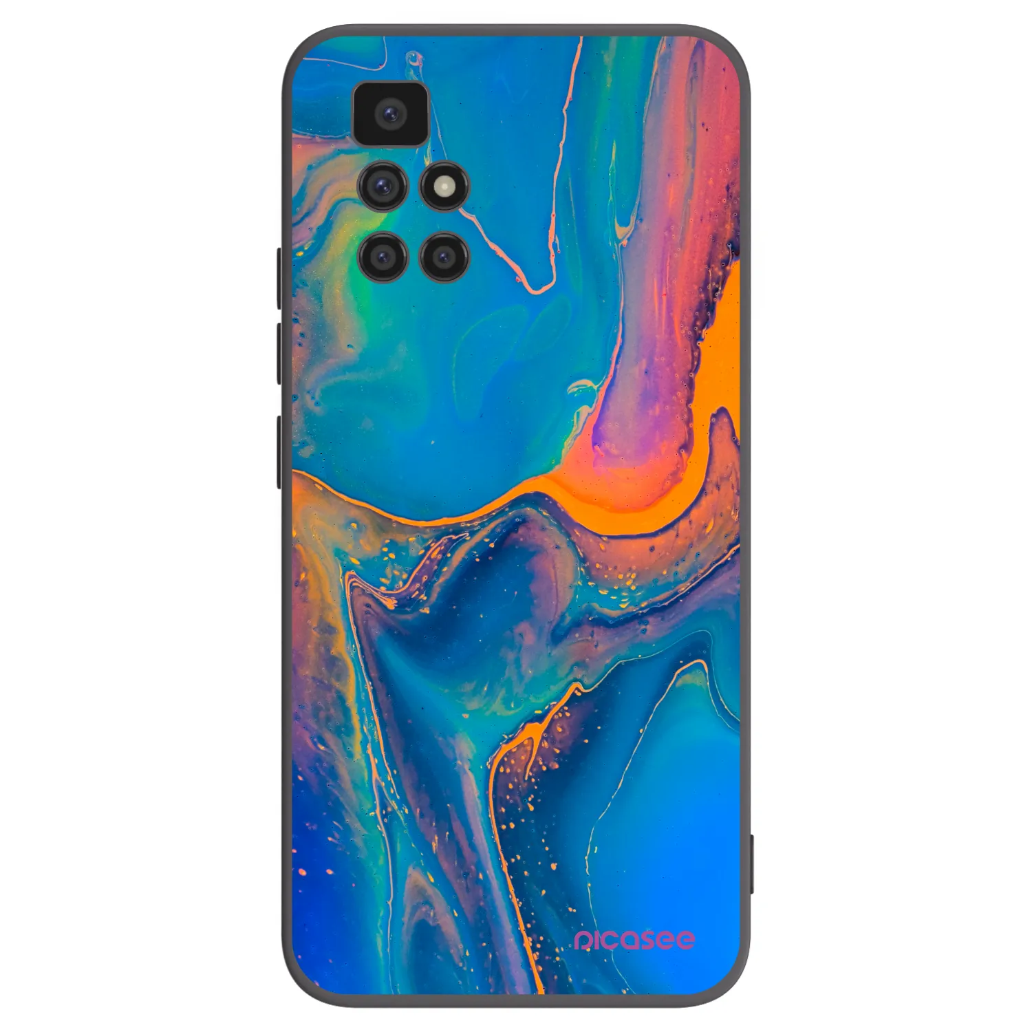 Picasee silikonski črni ovitek za Xiaomi Redmi 10 - Rainbow