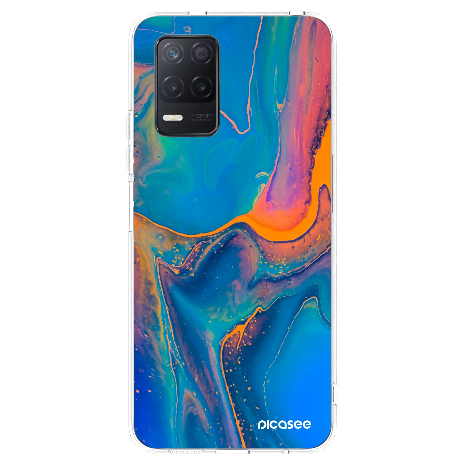 Picasee silikonski prozorni ovitek za Realme 8 5G - Rainbow