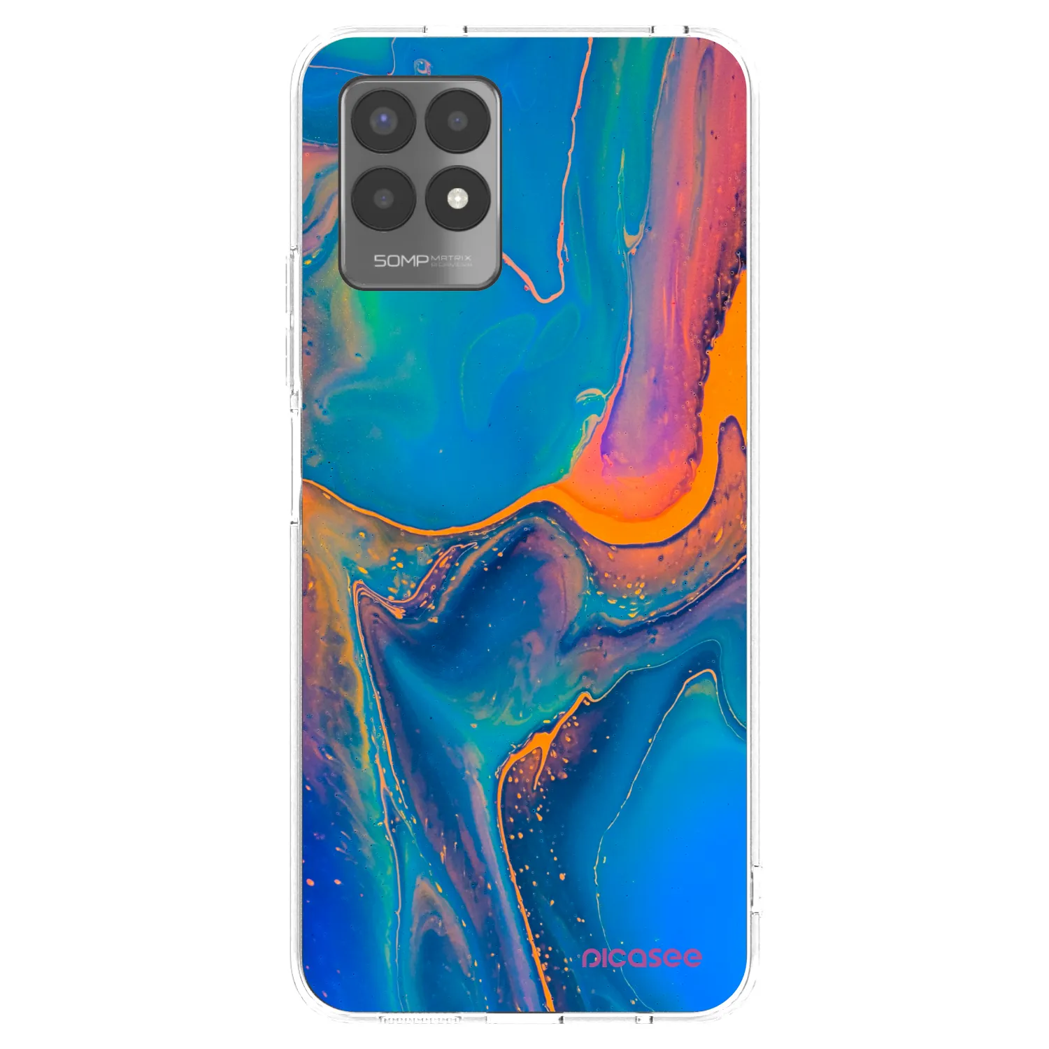 Picasee silikonski prozorni ovitek za Realme 8i - Rainbow