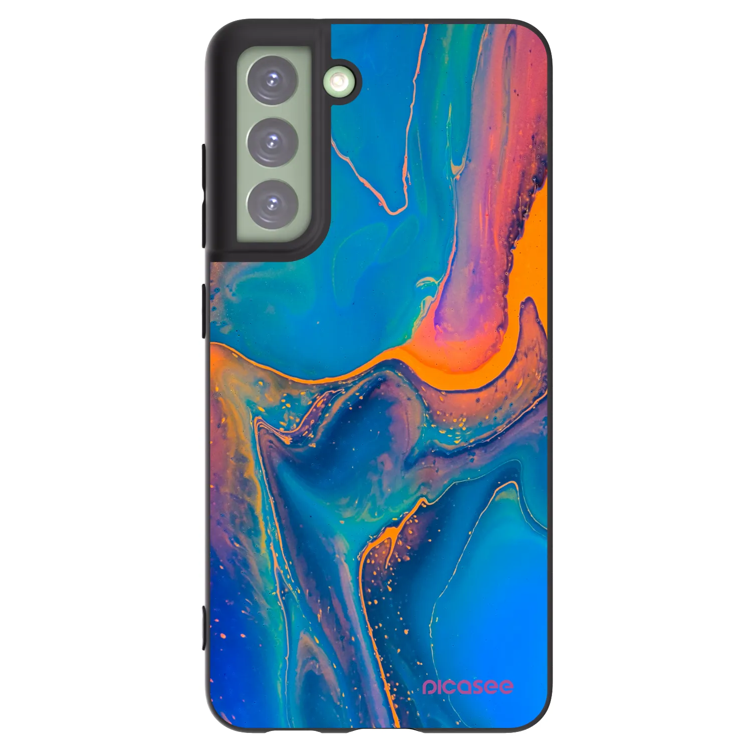 Picasee silikonski črni ovitek za Samsung Galaxy S21 FE 5G - Rainbow