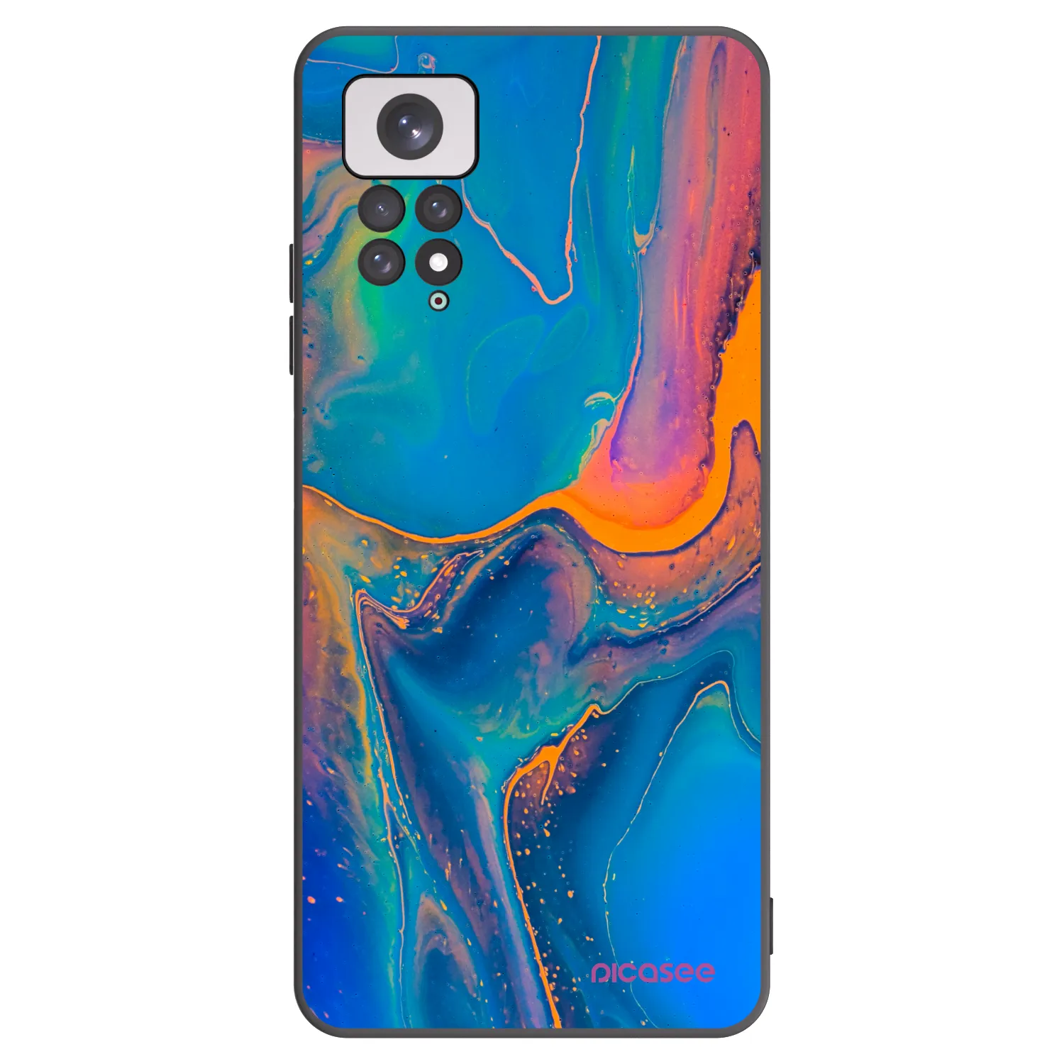 Picasee silikonski črni ovitek za Xiaomi Redmi Note 11 - Rainbow