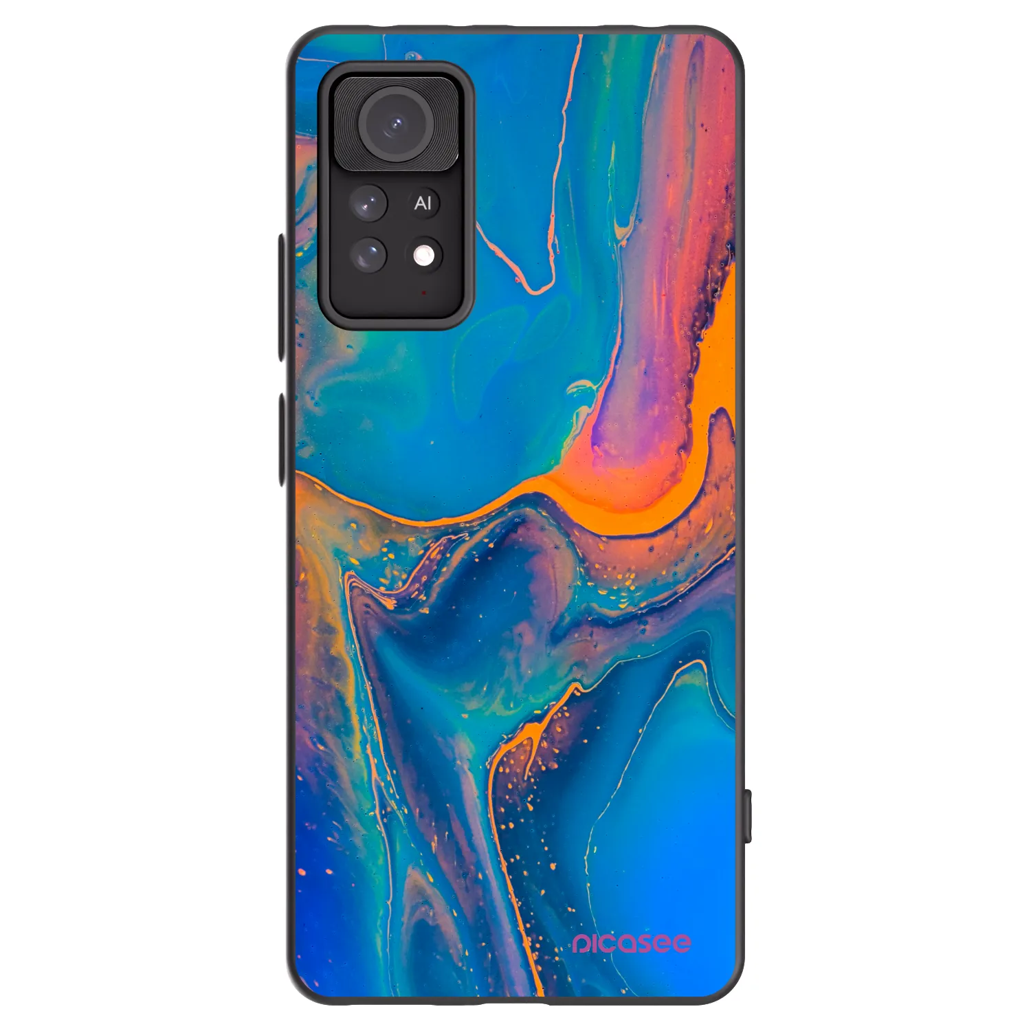 Picasee silikonski črni ovitek za Xiaomi Redmi Note 11 Pro - Rainbow