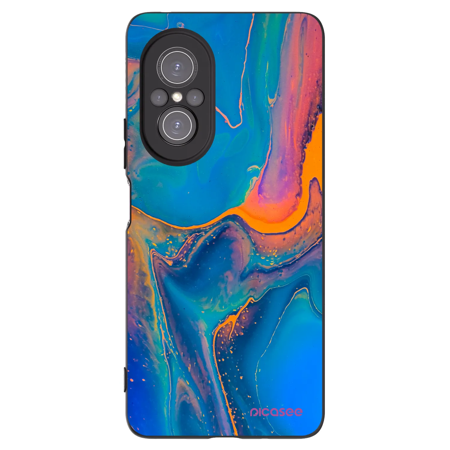 Picasee silikonski črni ovitek za Huawei Nova 9 SE - Rainbow