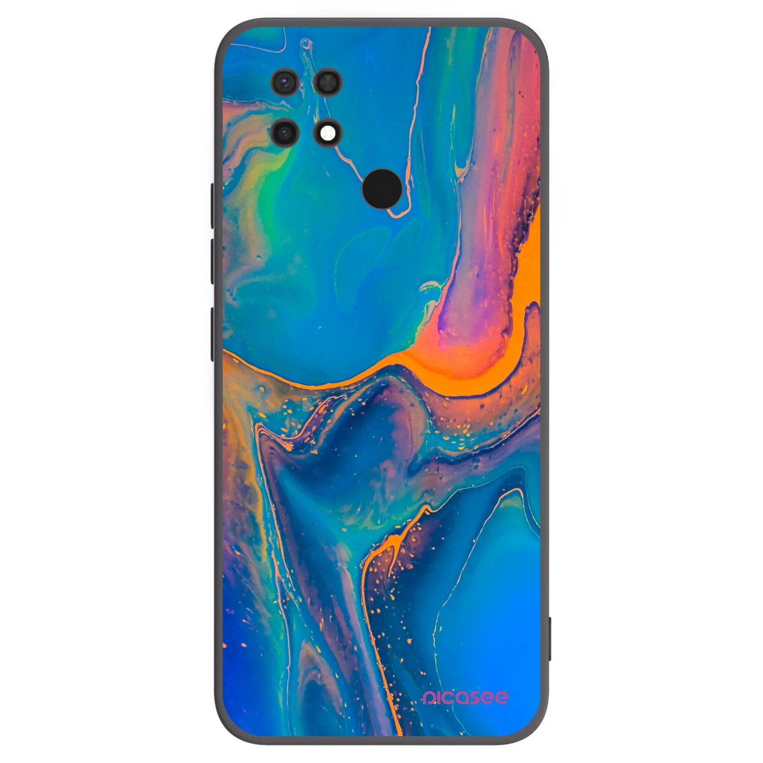 Picasee silikonski črni ovitek za Xiaomi Redmi 10C - Rainbow